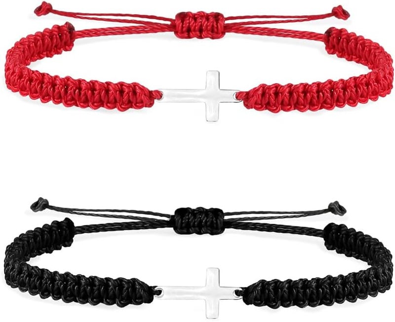 kelistom Handmade String Bracelet for Women Men Simple Red Black Braided Adjustable Charm Bracelets Minimalist Jewelry - Image 3